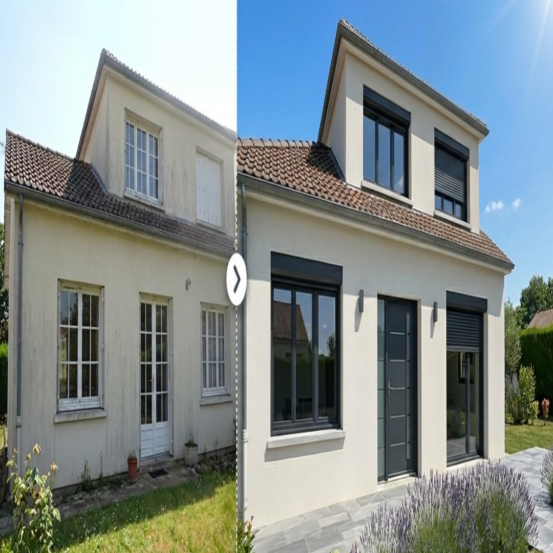 facade maison moderne SIMULATION TRAVAUX
