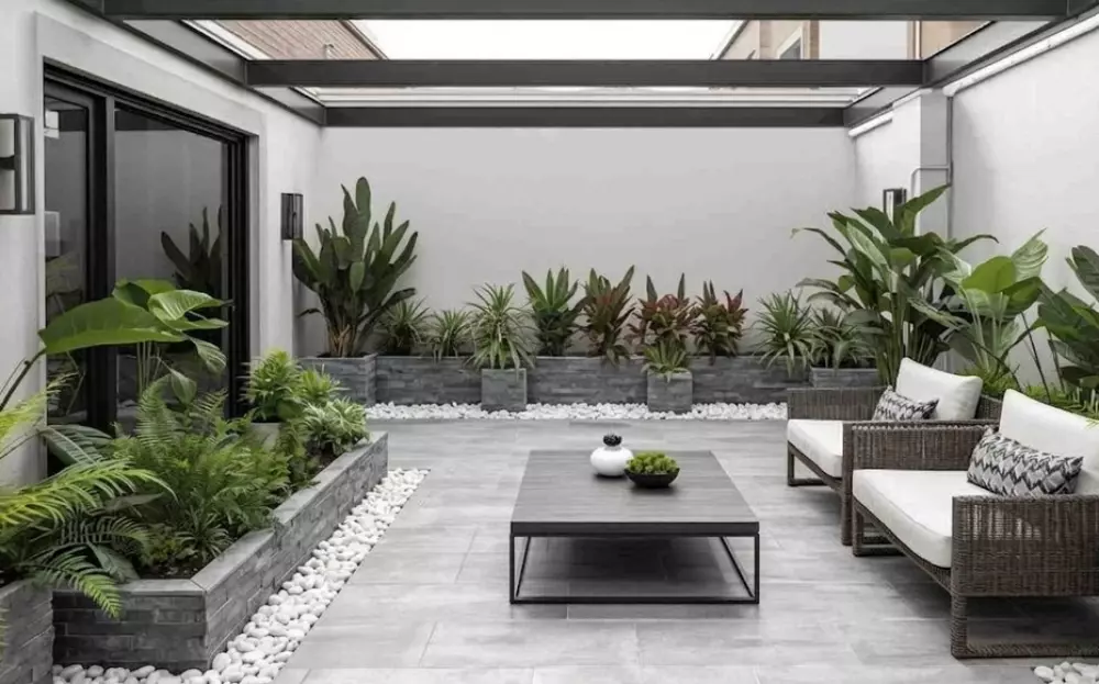 terrasse moderne maison SIMULATION TRAVAUX